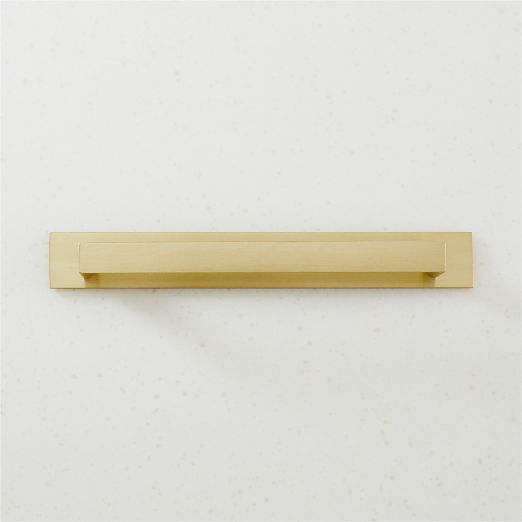 Damon Brushed Brass Handle with Back Plate 6"