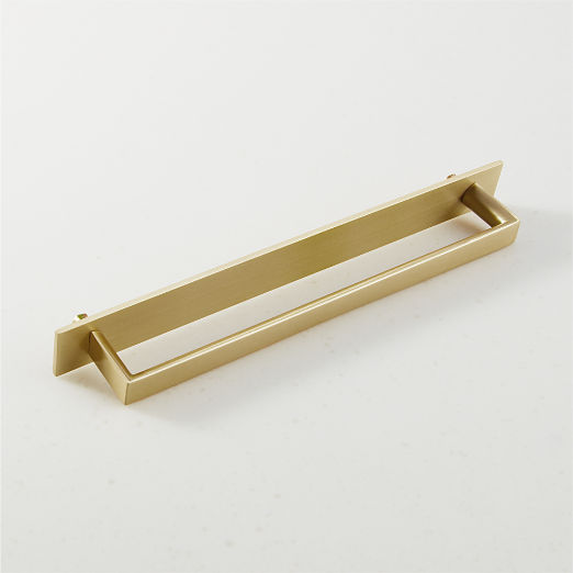 Damon Brushed Brass Cabinet Handle with Back Plate 8"