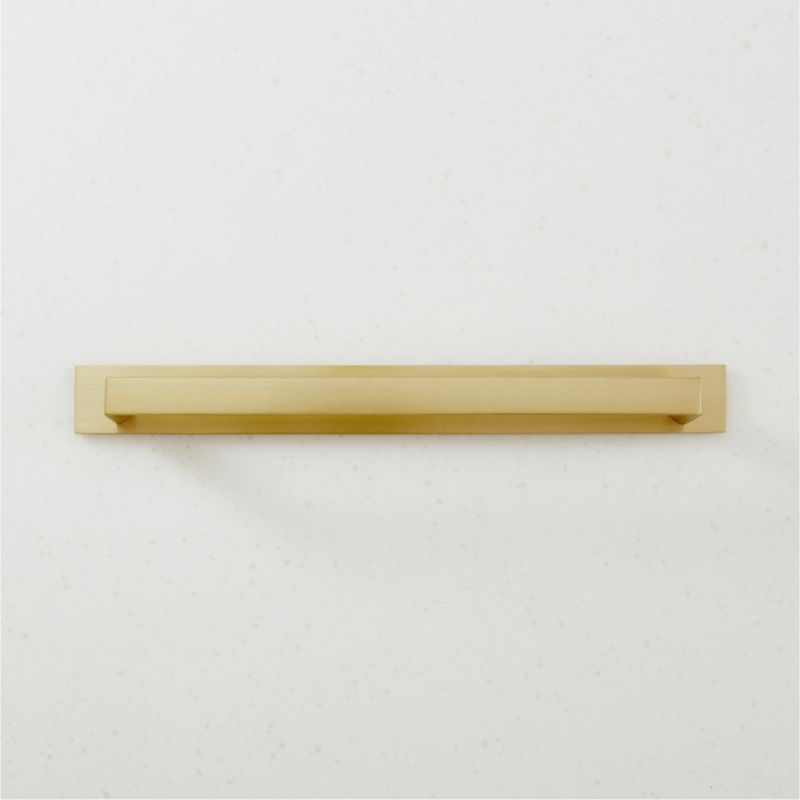 Damon Brushed Brass Handle with Back Plate 8" - image 0 of 4