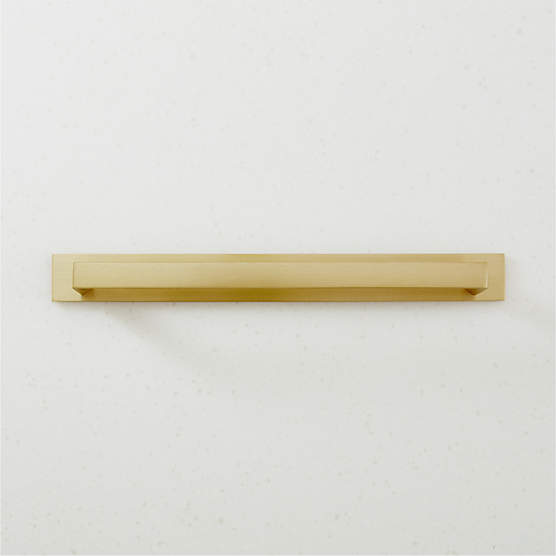 Damon Brushed Brass Handle with Back Plate 8"