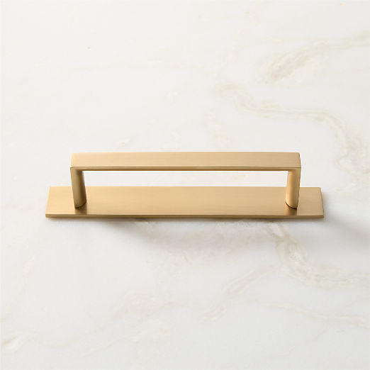 Damon Brushed Brass Cabinet Handle with Back Plate 5"