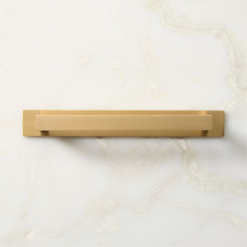 Damon Brushed Brass Cabinet Handle with Back Plate 6" - image 1 of 5