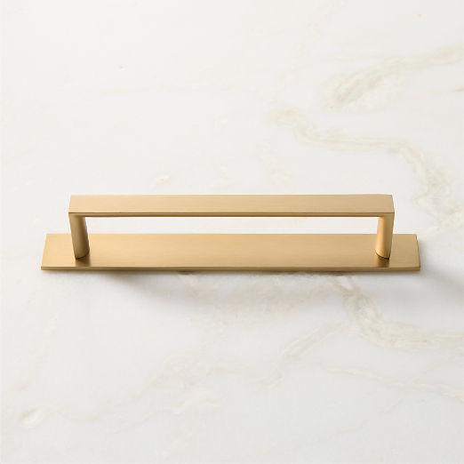 Damon Brushed Brass Cabinet Handles with Back Plate