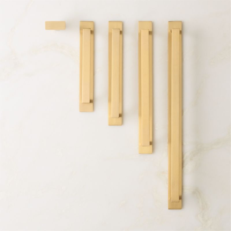 Damon Brushed Brass Cabinet Handle with Back Plate 6" - image 4 of 5