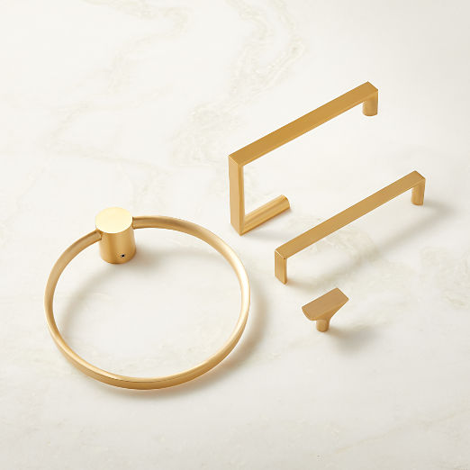 Damon Brushed Brass Towel Ring