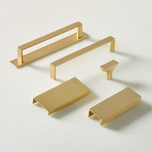 Damon Brushed Brass Cabinet Handles with Back Plate