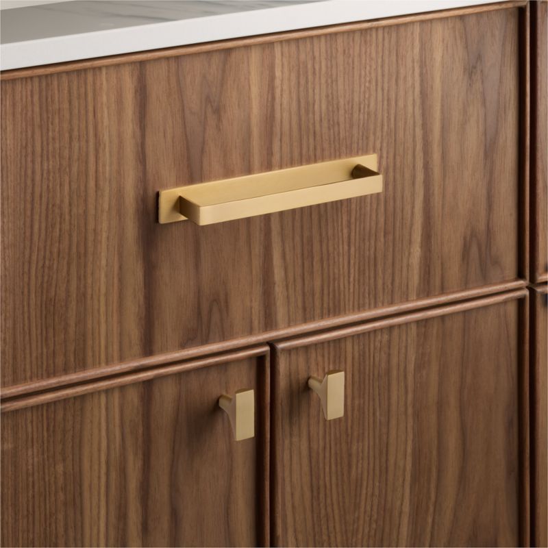 Damon Brushed Brass Cabinet Handle with Back Plate 6" - image 2 of 5