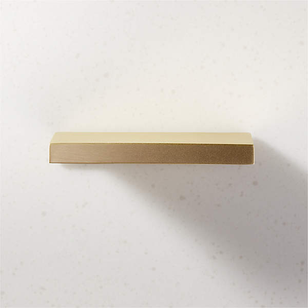 Damon Edge Brushed Brass Drawer Pull Cb2