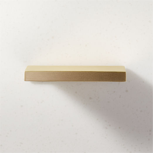 4" Damon Edge Brushed Brass Drawer Pull