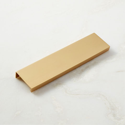 7" Damon Edge Brushed Brass Drawer Pull