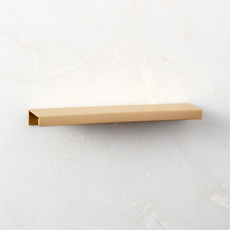 4 Damon Edge Brushed Brass Drawer Pull + Reviews