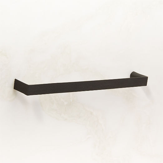 Damon Knurled Black Cabinet Handle 8''