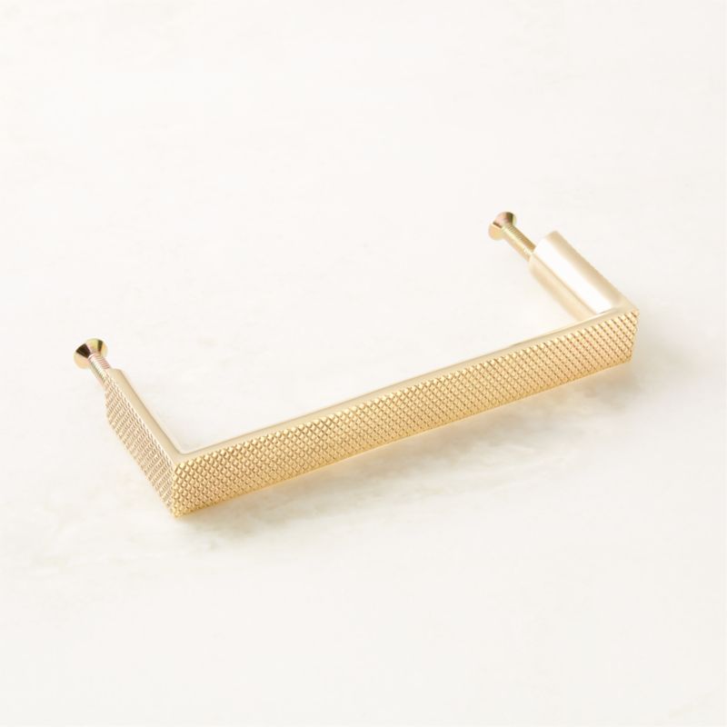 Damon Knurled Unlacquered Polished Brass Cabinet Handle 4'' - image 3 of 4