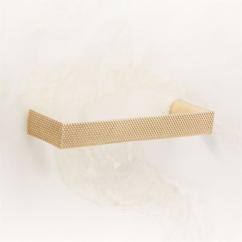 Damon Knurled Unlacquered Polished Brass Cabinet Handle 4'' - image 2 of 4