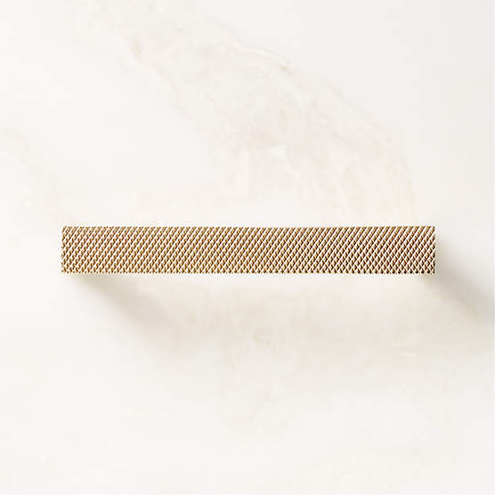 Damon Knurled Unlacquered Polished Brass Cabinet Handle 4''