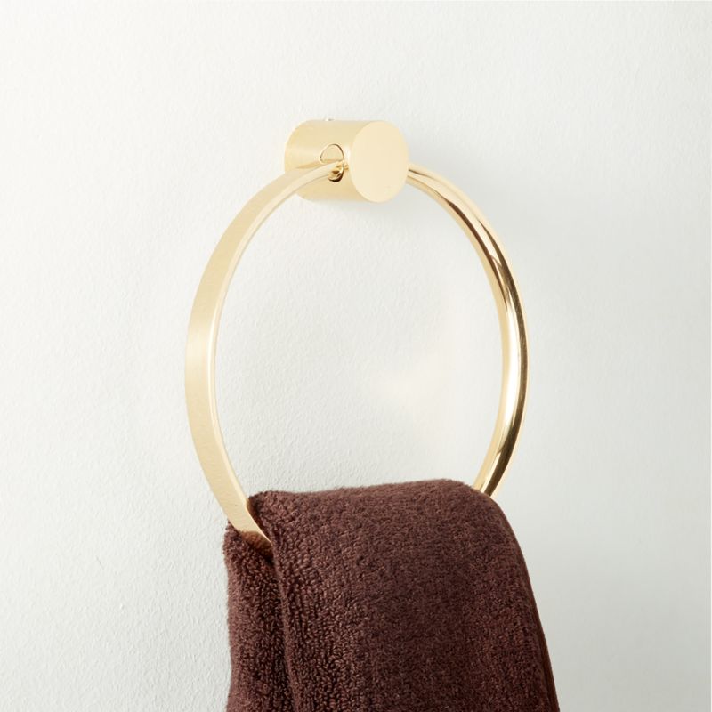 Damon Polished Brass Towel Ring - image 1 of 4