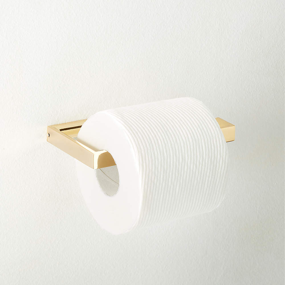 Hex Brass Standing Toilet Paper Holder + Reviews