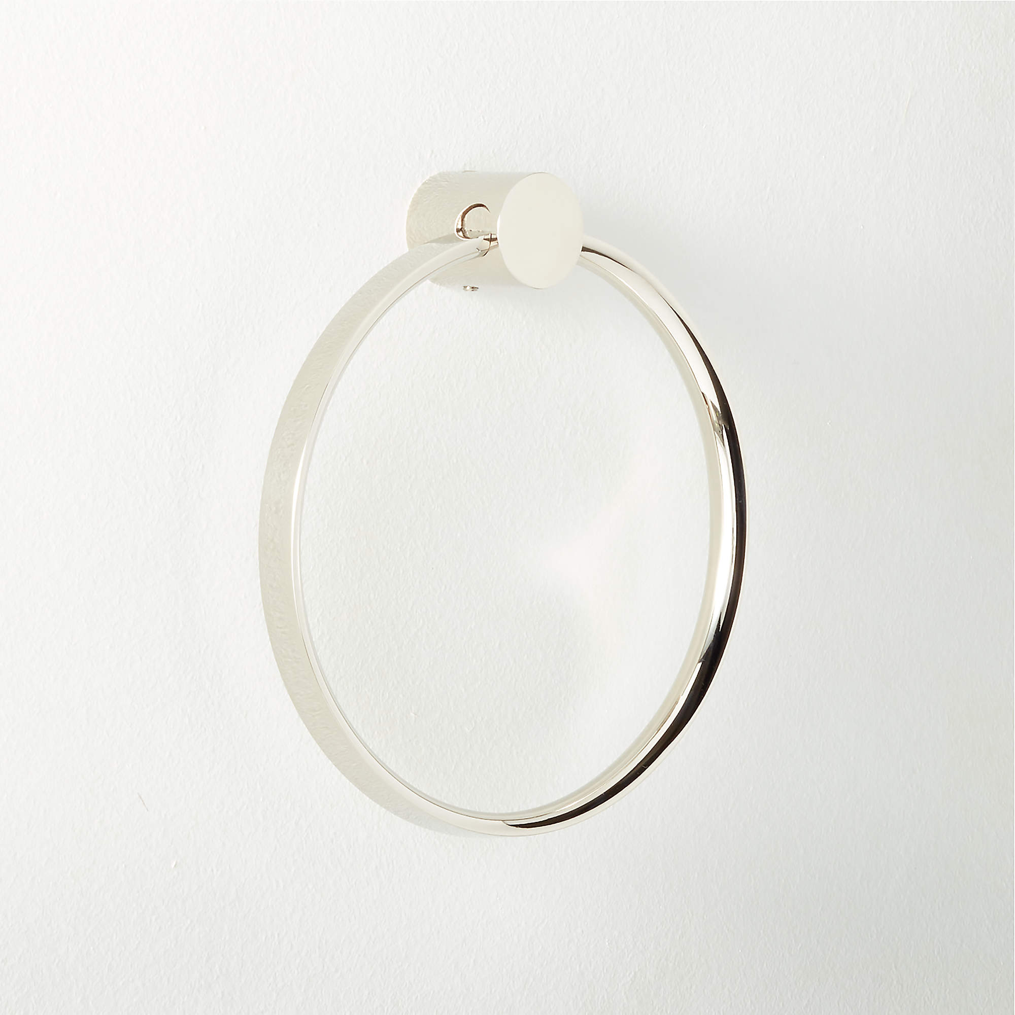Damon Modern Polished Nickel Towel Ring + Reviews CB2