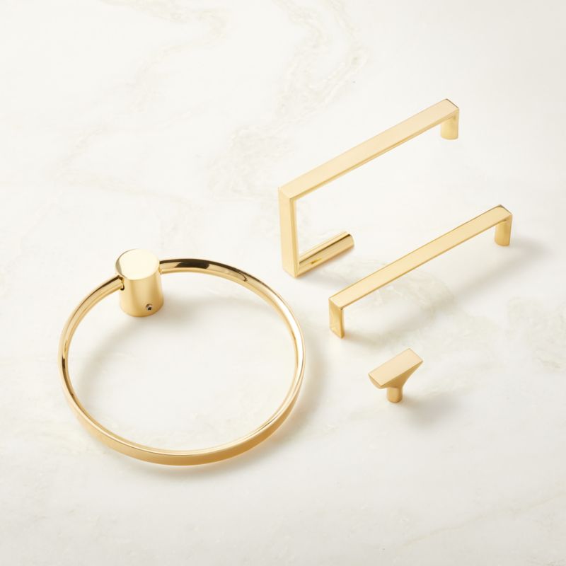 Damon Modern Polished Brass Towel Ring + Reviews