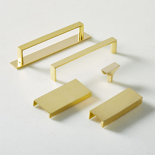 Damon Unlacquered Brass Cabinet Handles