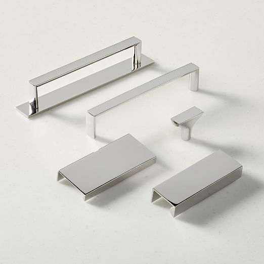 Damon Polished Nickel Handles with Back Plate