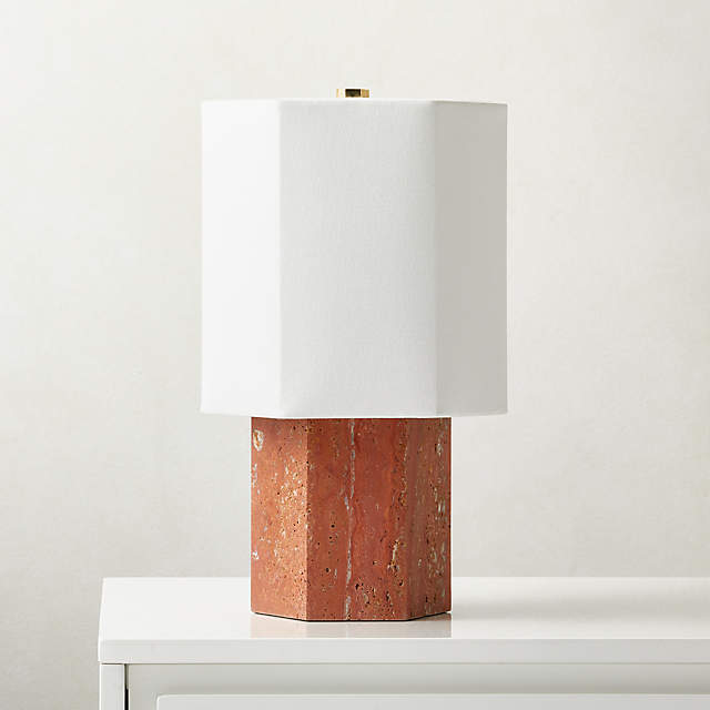 Danielle Modern Red Travertine Table Lamp | CB2