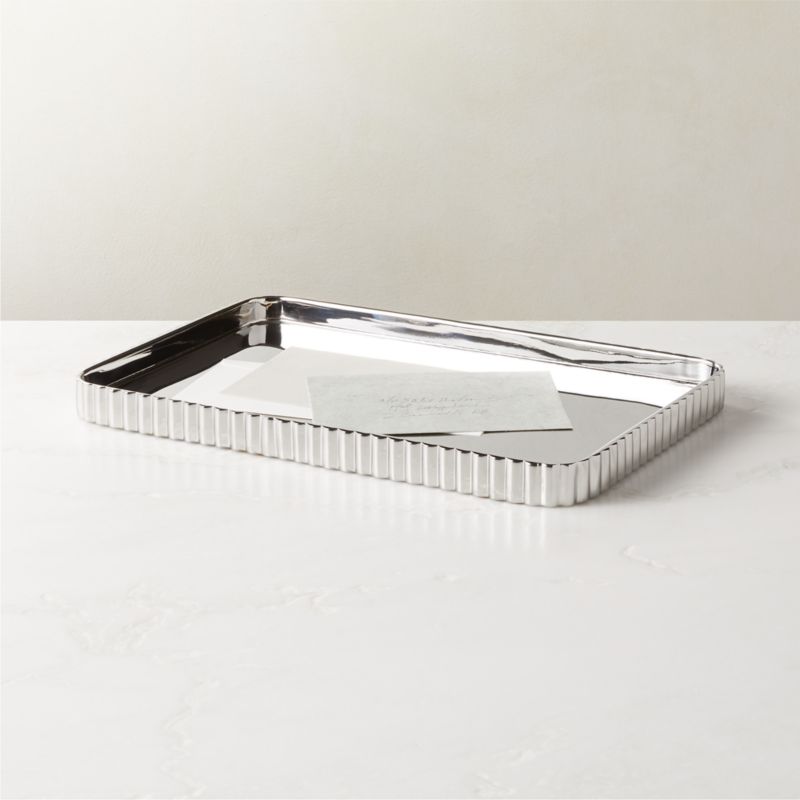 Danilo Pleated Stainless Steel Letter Tray - image 2 of 6