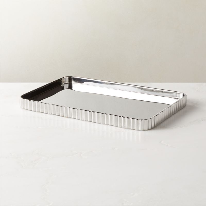 Danilo Pleated Stainless Steel Letter Tray - image 0 of 6