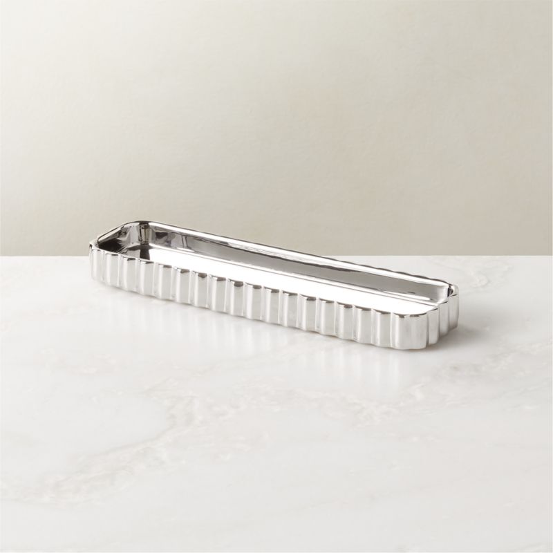 Danilo Pleated Stainless Steel Pencil Tray - image 0 of 5