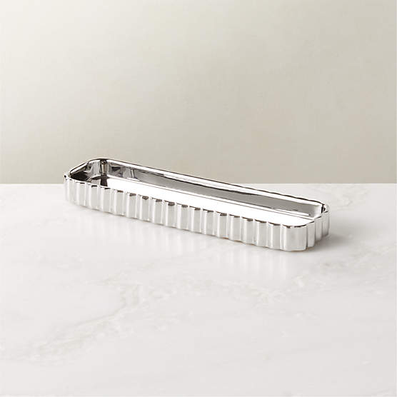 Danilo Pleated Stainless Steel Pencil Tray