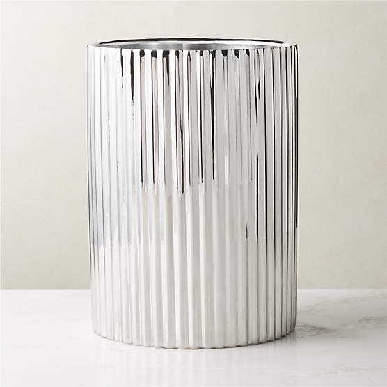 Danilo Pleated Stainless Steel Wastebasket