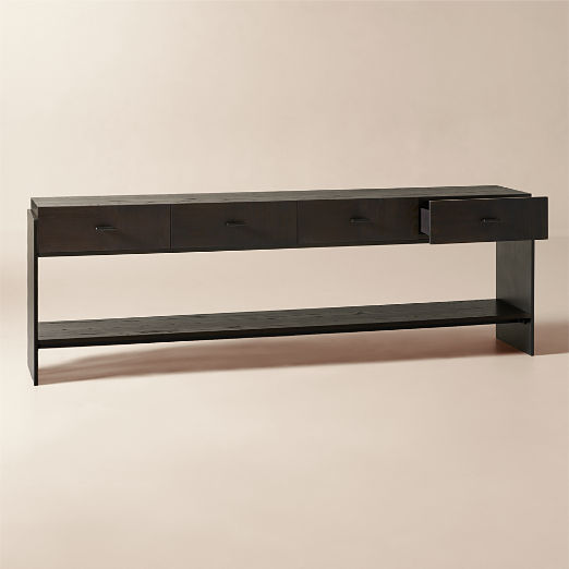 Dante 85" Dark Wood and Metal Console Table