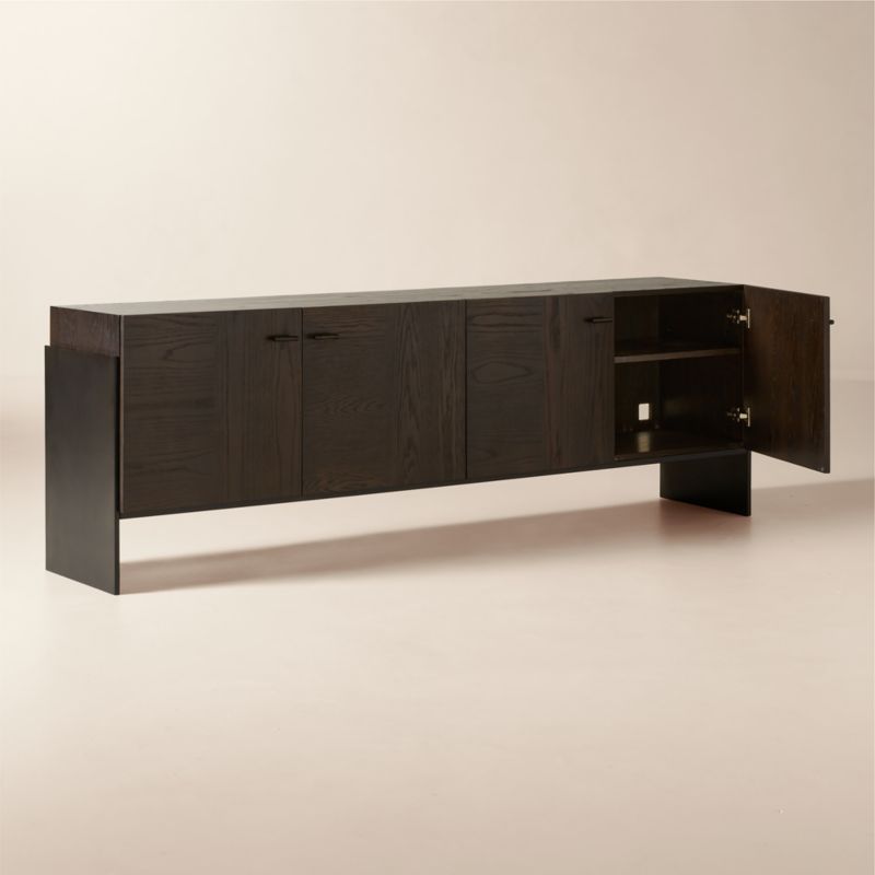 Dante 90" Dark Wood and Metal Credenza - image 2 of 6