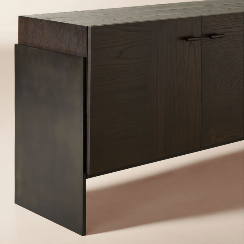 Dante 90" Dark Wood and Metal Credenza - image 5 of 6