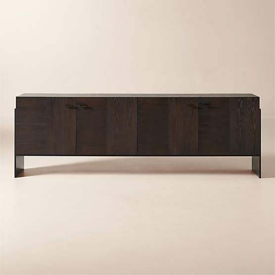Dante 90" Dark Wood and Metal Credenza