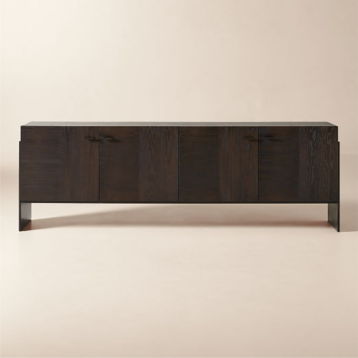 Dante 90" Dark Wood and Metal Credenza
