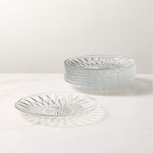 Daphne Glass Appetizer Plates Set of 8