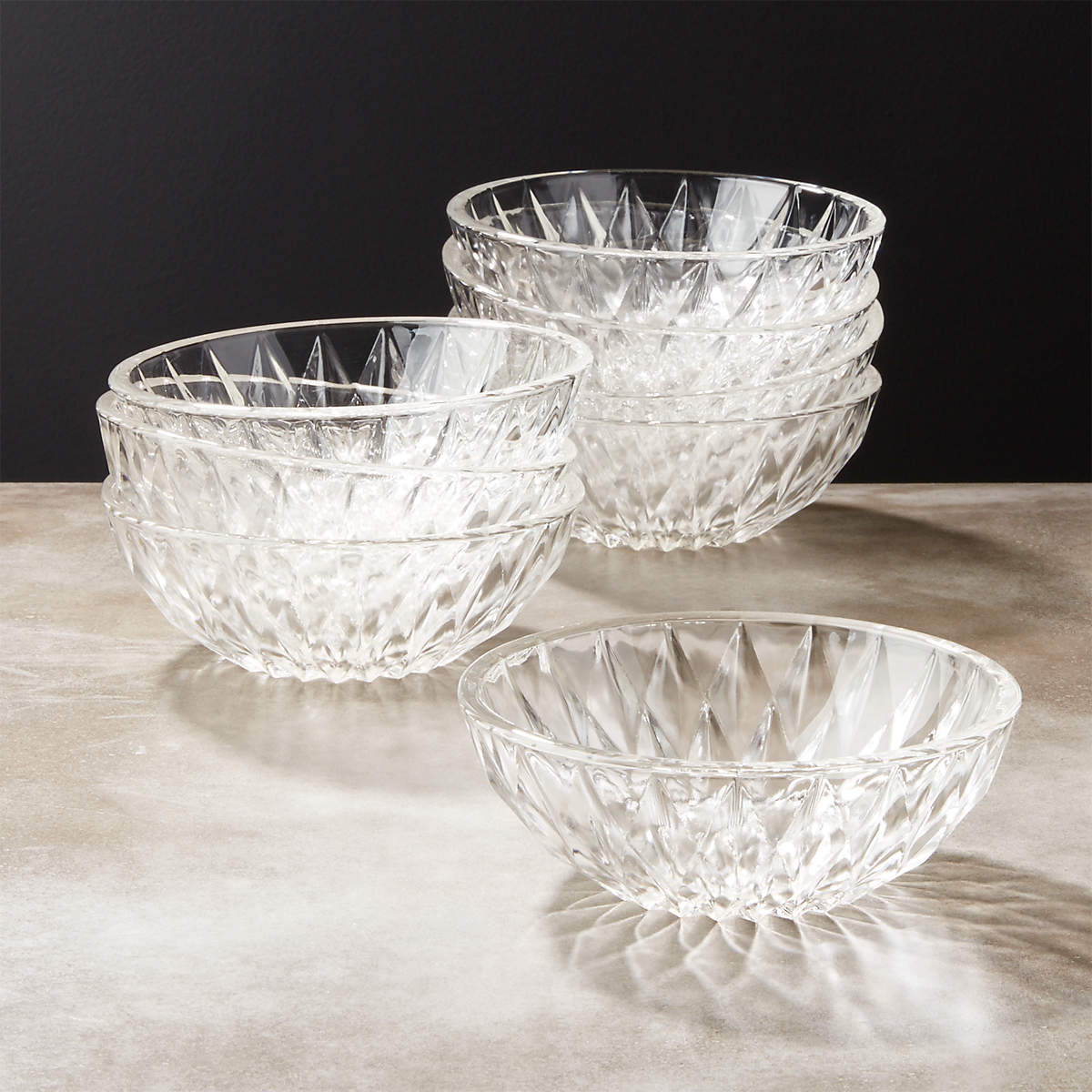 Daphne Modern Glass Mini Serving Bowl Set of 8 | CB2