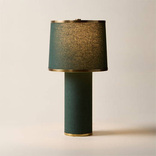 Dara Green Linen Table Lamp