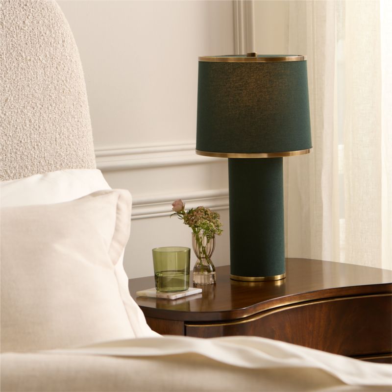 Dara Green Linen Table Lamp - image 1 of 5