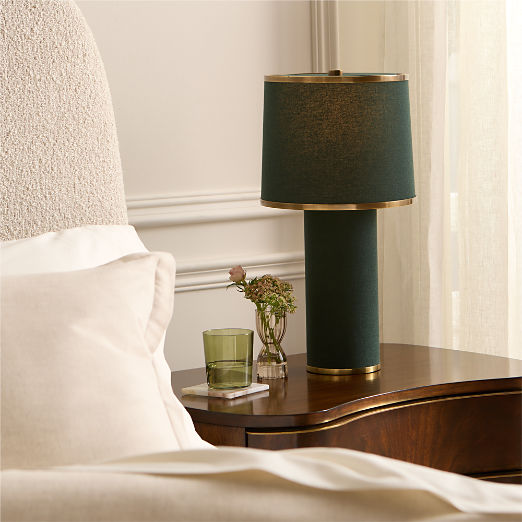 Dara Green Linen Table Lamp