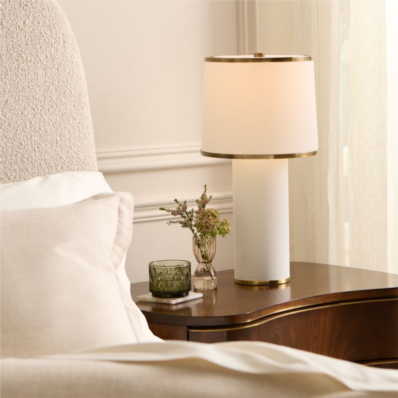 Dara White Linen Table Lamp - image 1 of 5