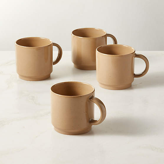 Darra Natural Recycled Stoneware Mugs, Set of 4