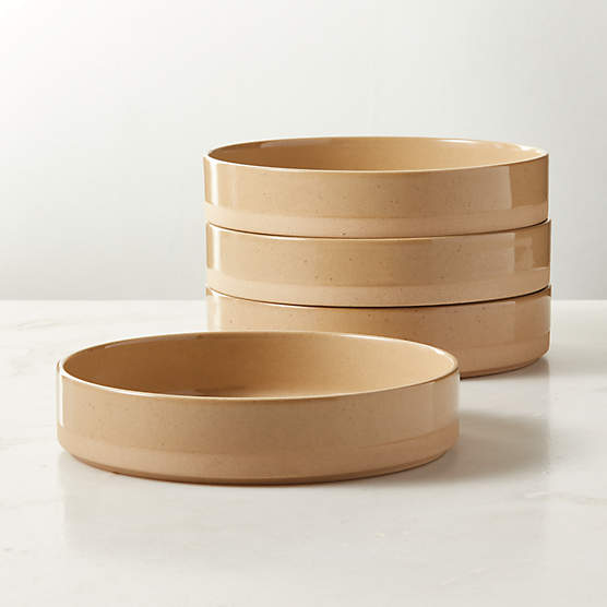 Darra Natural Recycled Stoneware Pasta Bowls Set of 4