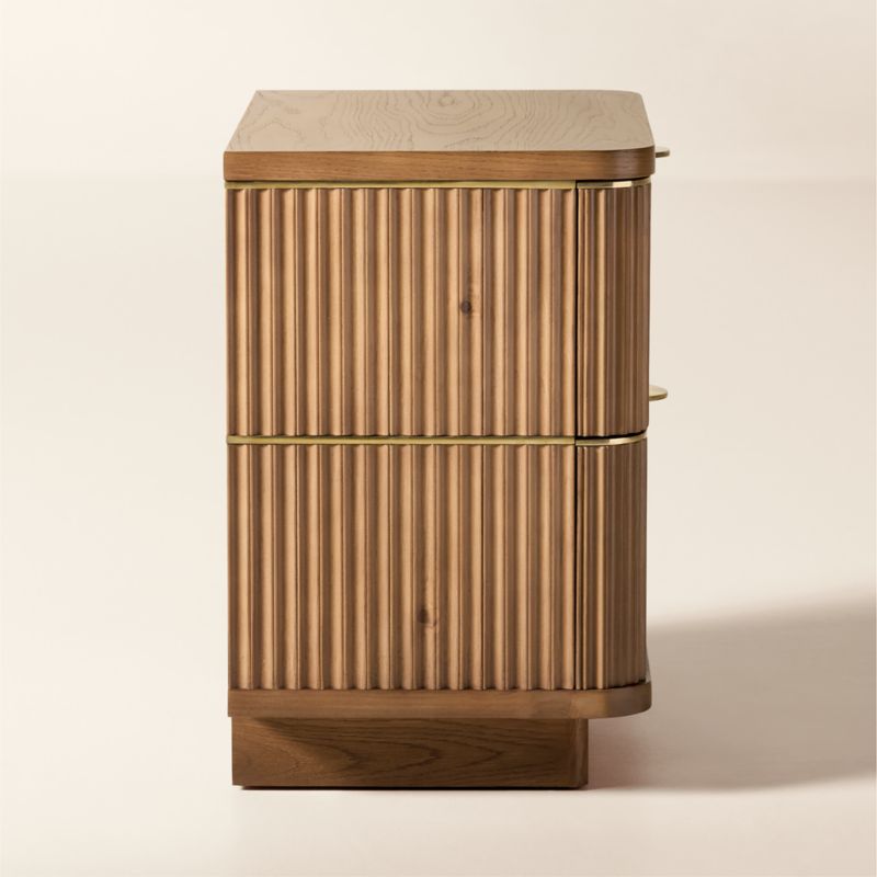 Davison 2-Drawer Fluted Oak Nightstand