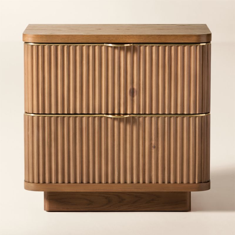 View Davison 24" Fluted Oak 2-Drawer Nightstand details