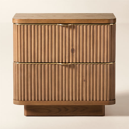 Davison 24" Fluted Oak 2-Drawer Nightstand Set of 2