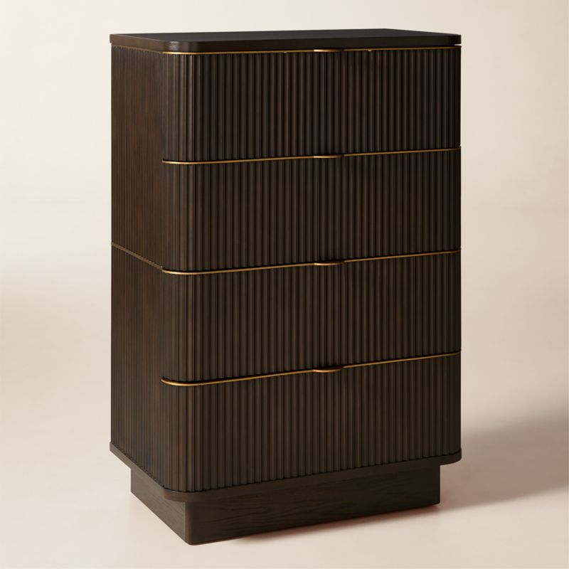 Davison 35" Fluted Dark Oak Tall Dresser - image 1 of 5