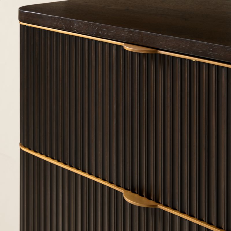 Davison 35" Fluted Dark Oak Tall Dresser - image 4 of 5