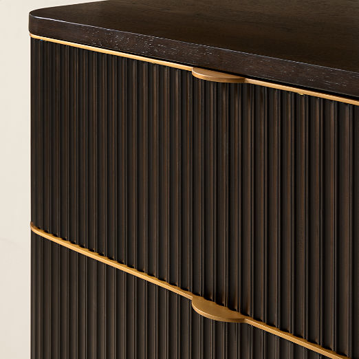Davison 35" Fluted Dark Oak Tall Dresser